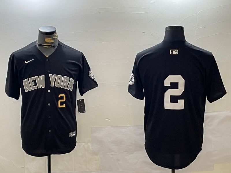 Men New York Yankees #2 No Name Black Game 2024 Nike MLB Jersey style 1209->new york yankees->MLB Jersey